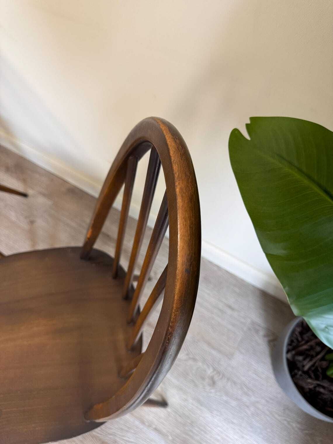 photo for sale Set Of Four Ercol Windsor Quaker Dining Chairs Golden Dawn Finish Stick Back Solid Wood Chairs