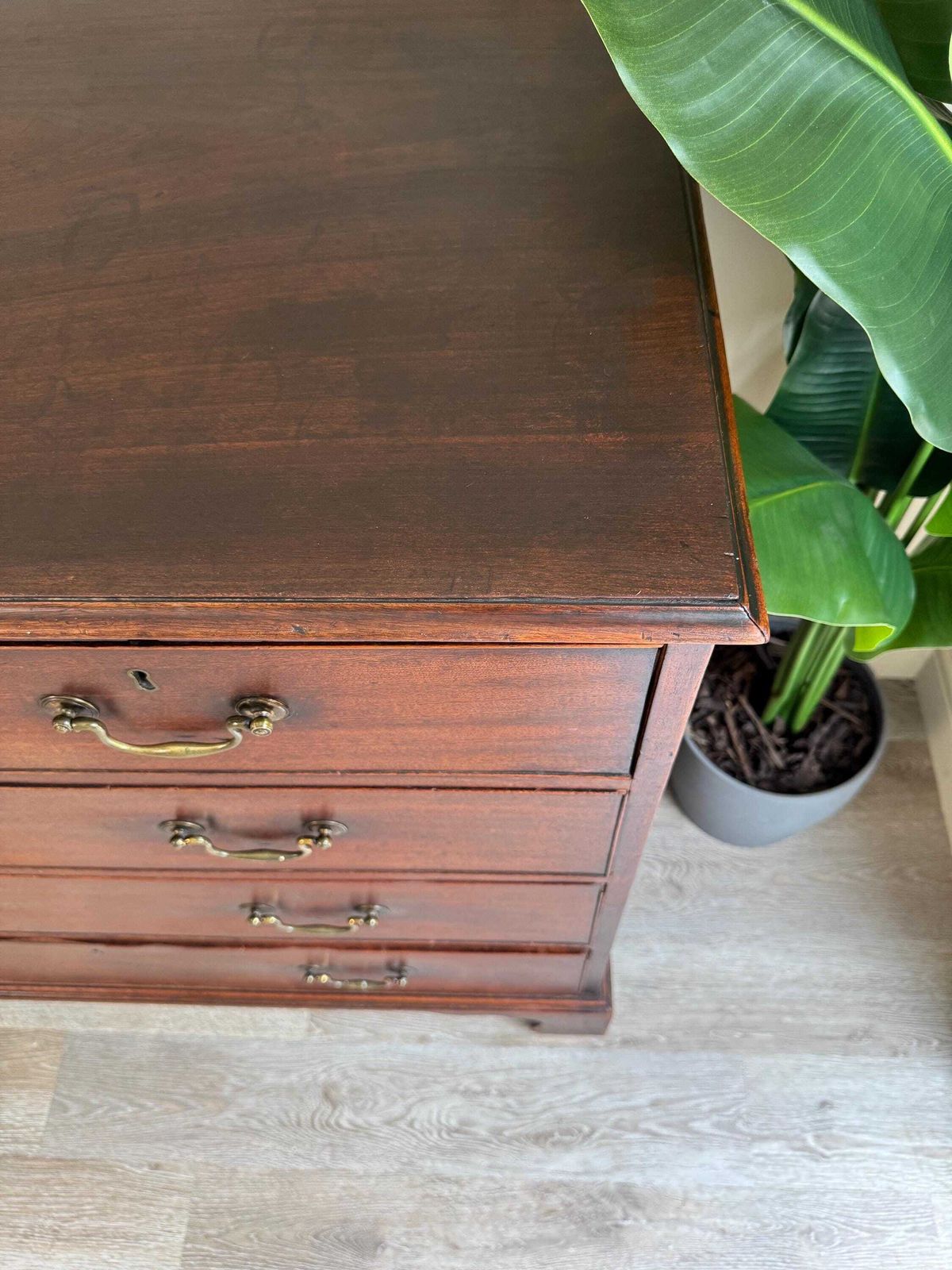 Antique Georgian Solid Wood Extra Large Chest Of Drawers photo vintage