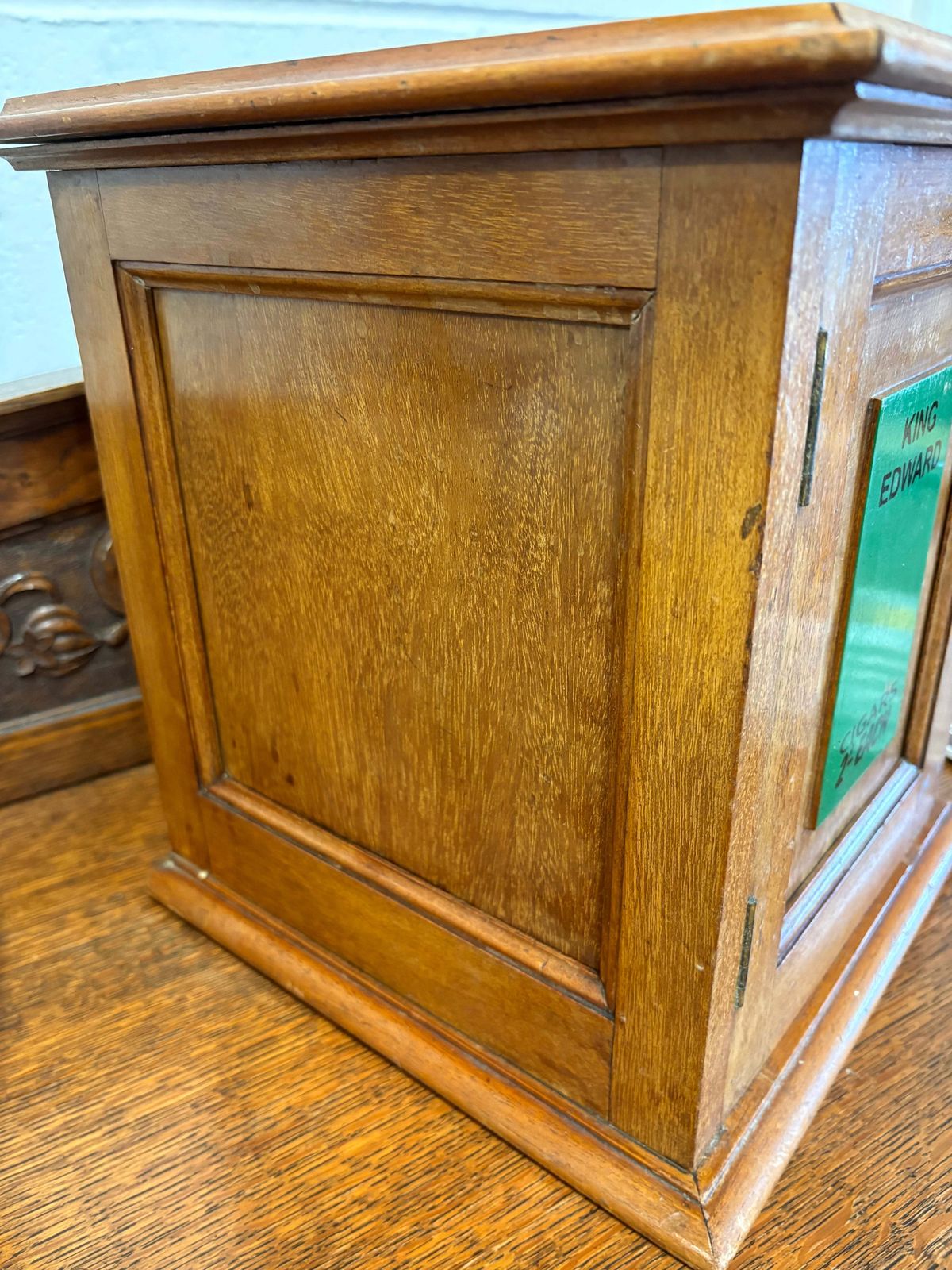 Antique Wooden Shop Countertop King Edward Cigar Cabinet Display photo Furniture