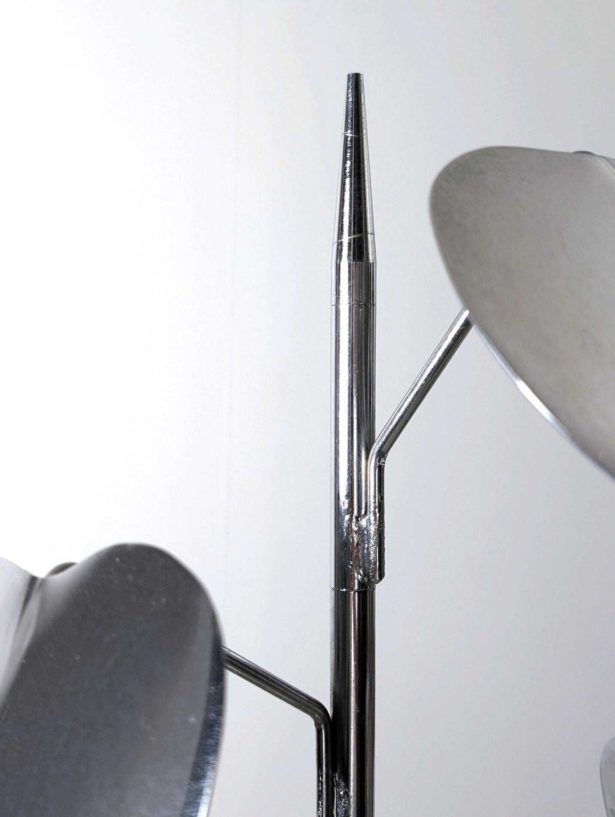 Standing Sculpture With Chrome Leaves And Circular Base, 1970s photo vinterior