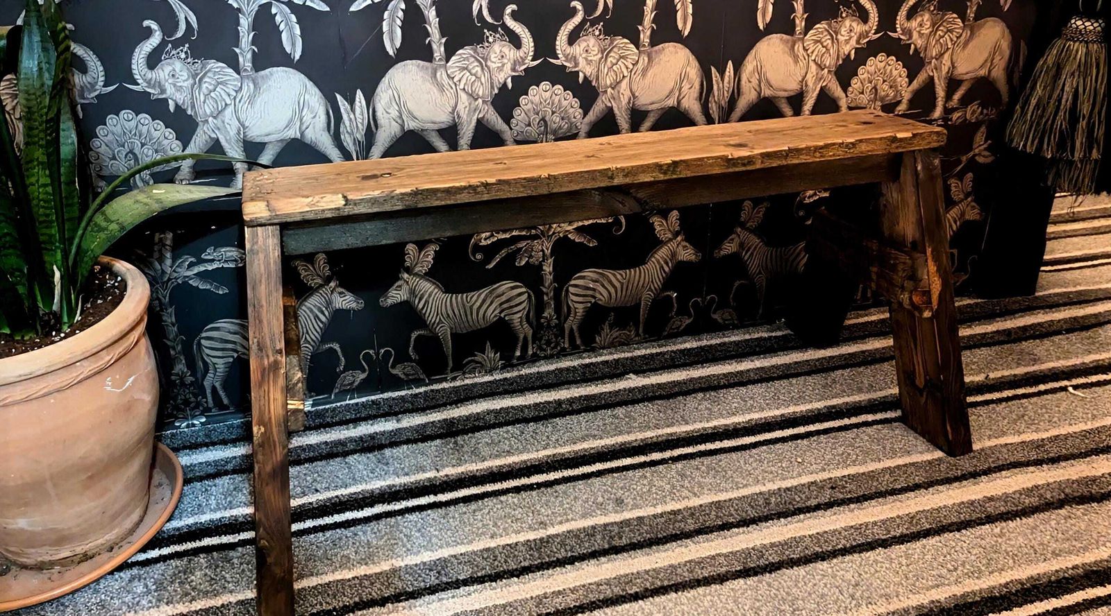 Handmade Rustic Reclaimed Timber Bench, Saw Horse, Garden Decor photo vinterior