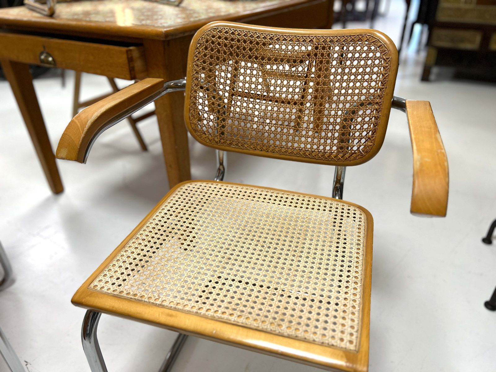 Marcel Breuer Cesca Dining Chairs, Set Of Four, Cane And Chrome Frames photo 1045.0