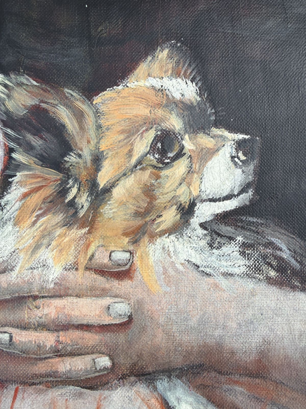 José Antonio Castro Cadenas Psychological Portrait Of Girl With Dog Spanish Figurative Oil Canvas Painting 1974 photo for sale
