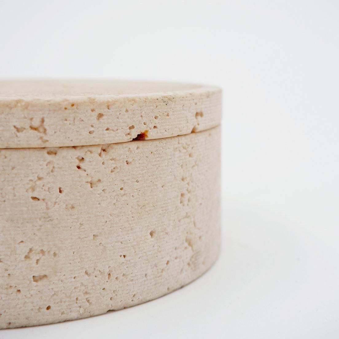 Midcentury Decorative Box In Travertine Enzo Mari Style, Italy 1970s photo Home Decor