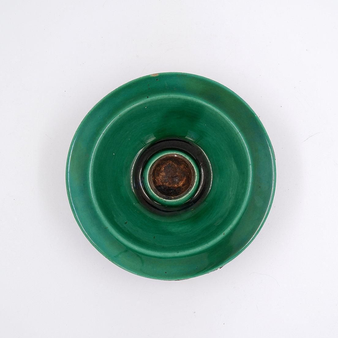 Vintage Ceramic And Leather Ashtray From The 1950s, In The Keramos Sèvres Style. photo buy
