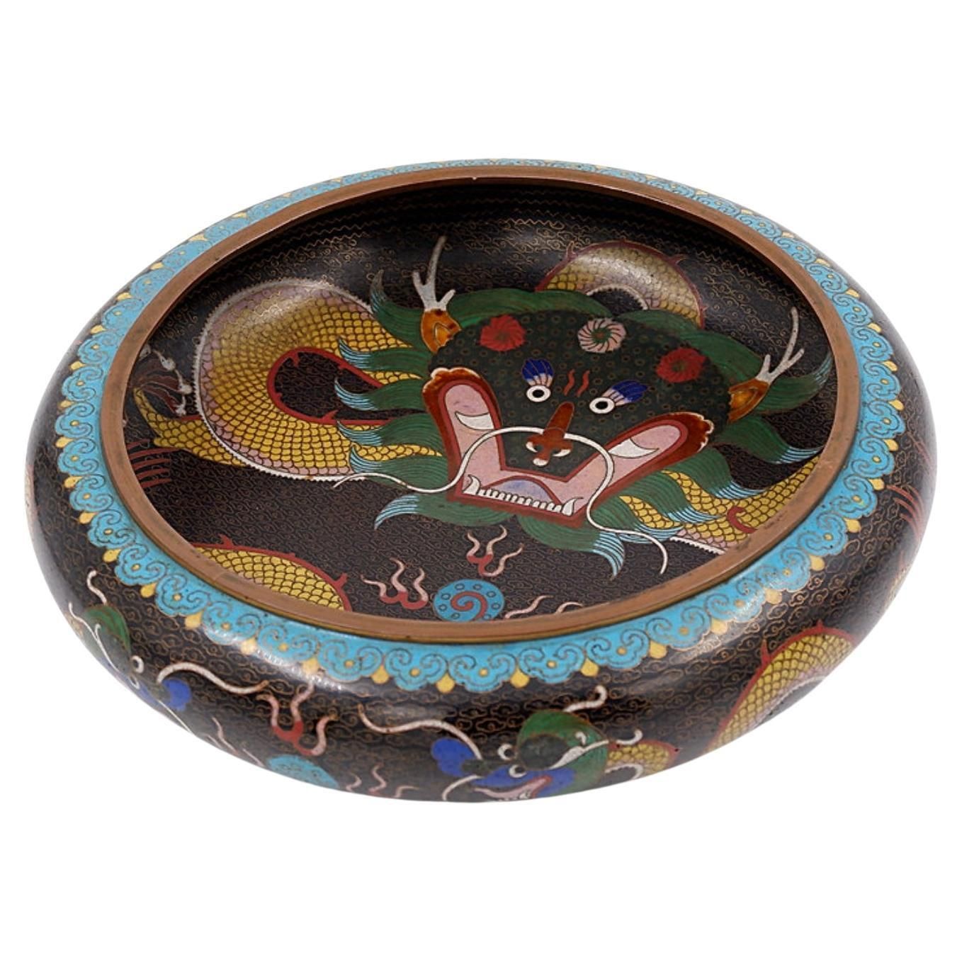 Line Cloisonné Cup With Dragons, Sig. Zhengde, China, 1920s/30s.