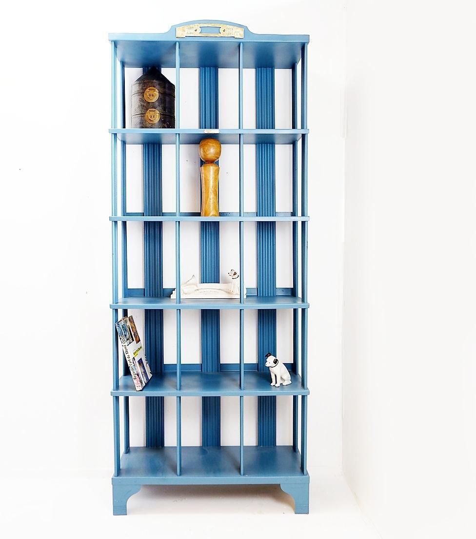 1920s Industrial Metal Shelving Unit By Strafor, Painted Finish photo furniture