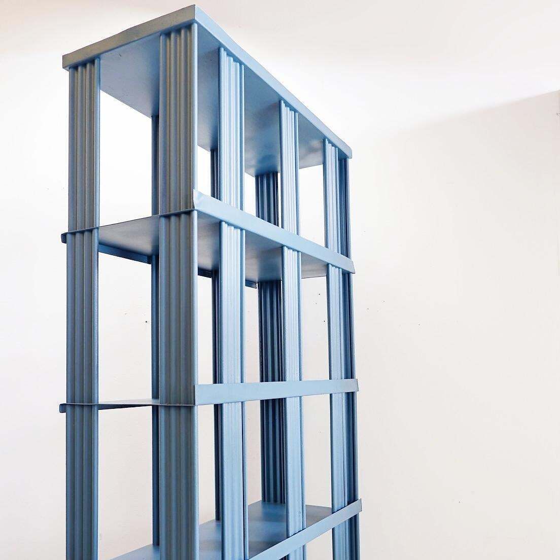 1920s Industrial Metal Shelving Unit By Strafor, Painted Finish photo buy