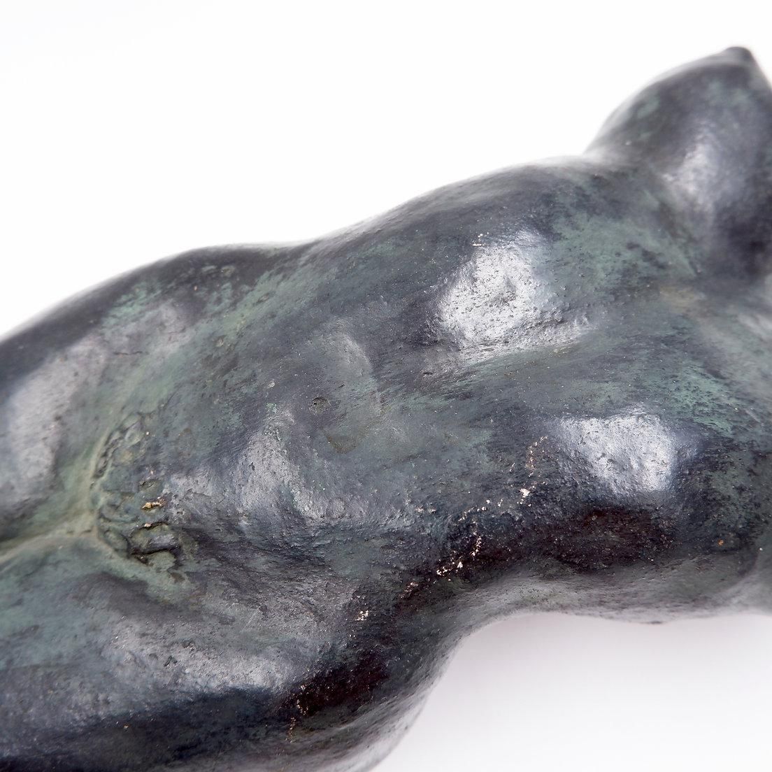 Bronze Colored Terracotta Nude Sculpture   Signed Pascale Quoirin And Dated photo Art