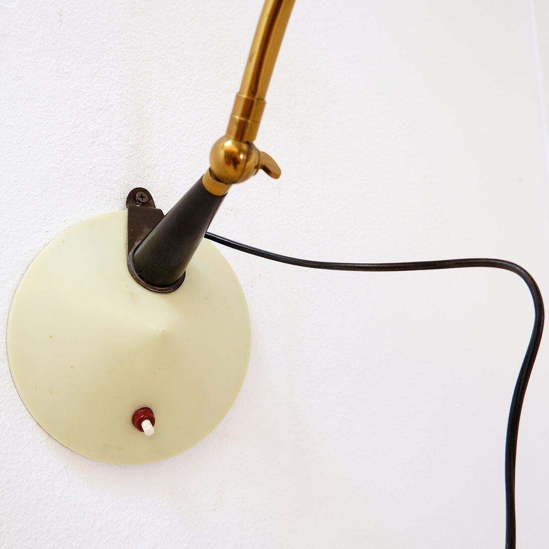 Stilux Milano Desk Or Wall Lamp In Creamy White Lacquer With Brass Details photo buy
