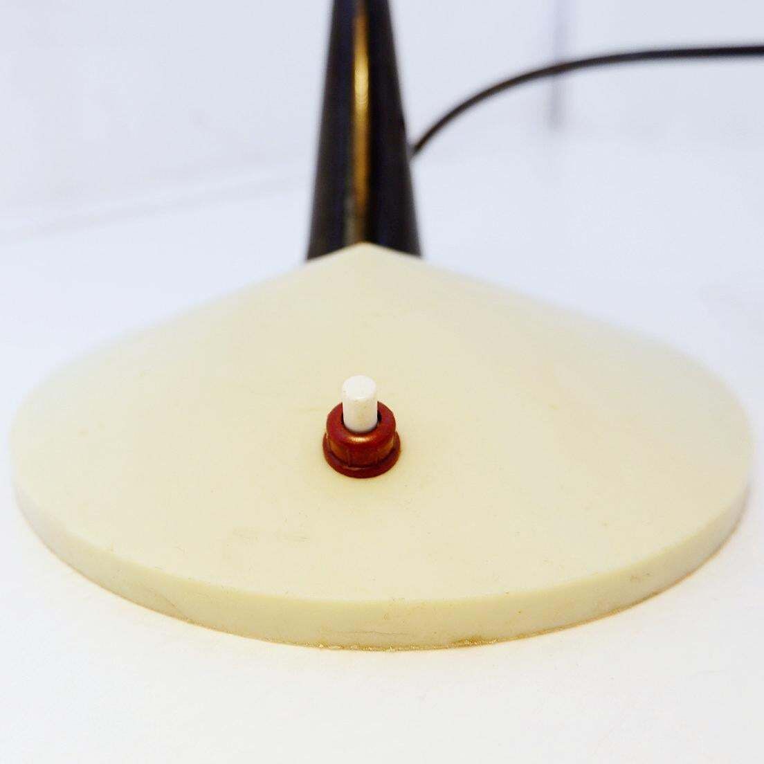 photo buy Stilux Milano Desk Or Wall Lamp In Creamy White Lacquer With Brass Details