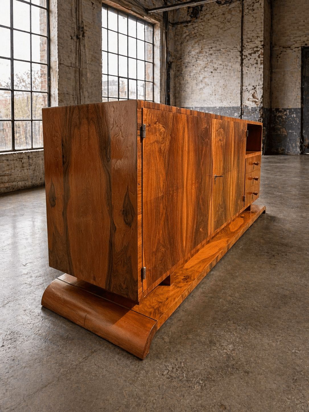 Art Deco Walnoten Dressoir / Kast, Jaren 1930–1940, Midden Europa photo vintage