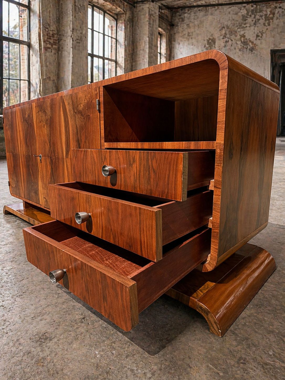 photo for sale Art Deco Walnoten Dressoir / Kast, Jaren 1930–1940, Midden Europa