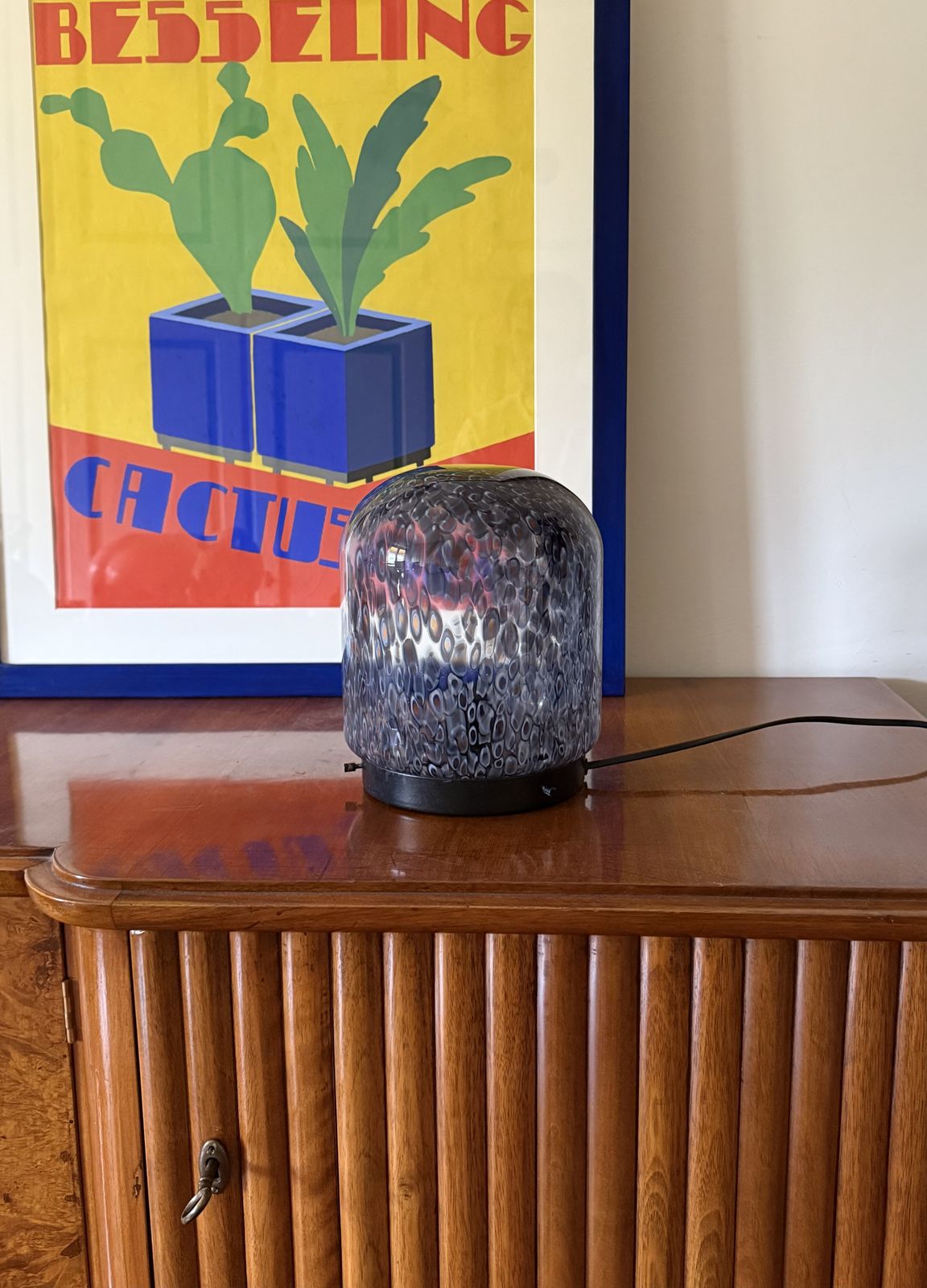 Gae Aulenti, 'Neverrino' Murrine Blown Glass Table Lamp , Vetreria Vistosi Italy 1970s photo for sale