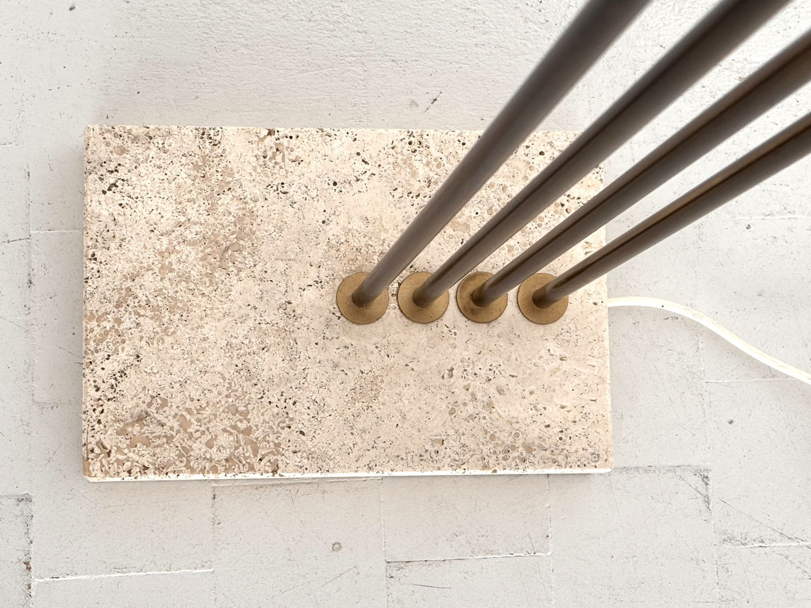 Italian Travertine And Brass Floor Lamp By Goffredo Reggiani, 1960s photo buy