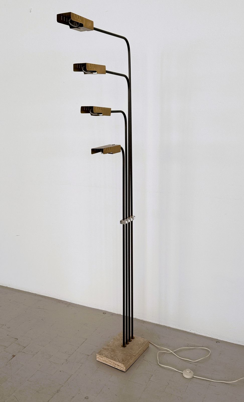 photo furniture Italian Travertine And Brass Floor Lamp By Goffredo Reggiani, 1960s