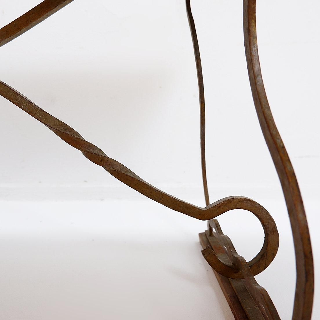 photo buy Wrought Iron And Marble Coffee Table In The Style Of Gilbert Poillerat