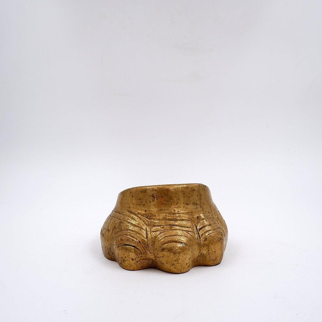 Gilded Bronze Elephant Foot Ashtray In Style Of Nucci Valsecchi, 1970s photo for sale