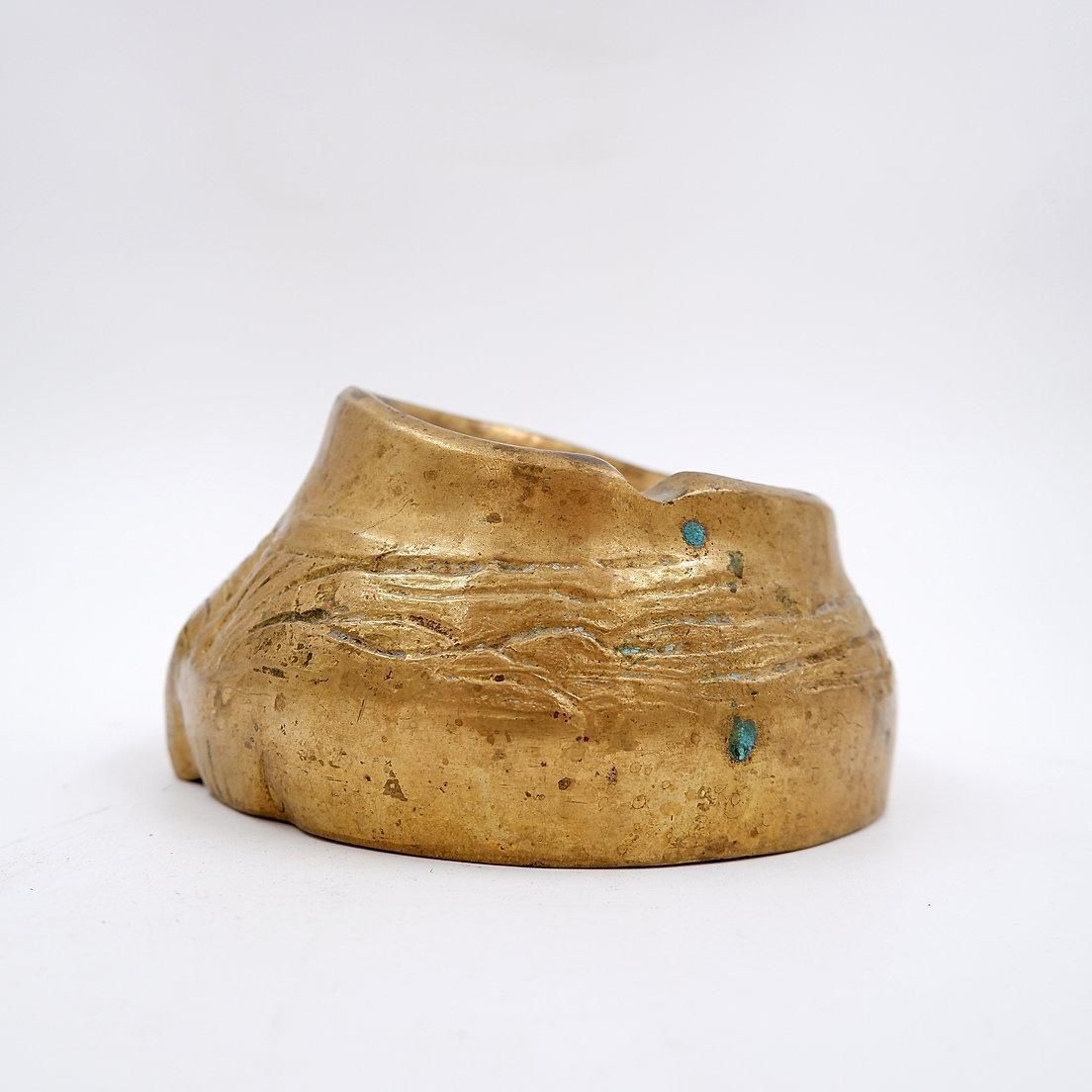 Gilded Bronze Elephant Foot Ashtray In Style Of Nucci Valsecchi, 1970s photo Home Decor