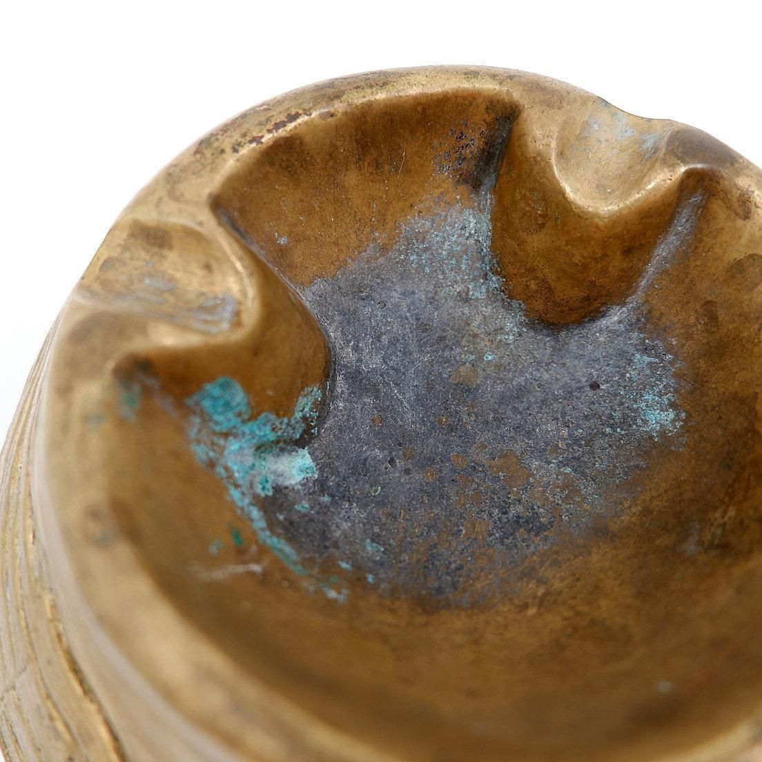 photo for sale Gilded Bronze Elephant Foot Ashtray In Style Of Nucci Valsecchi, 1970s