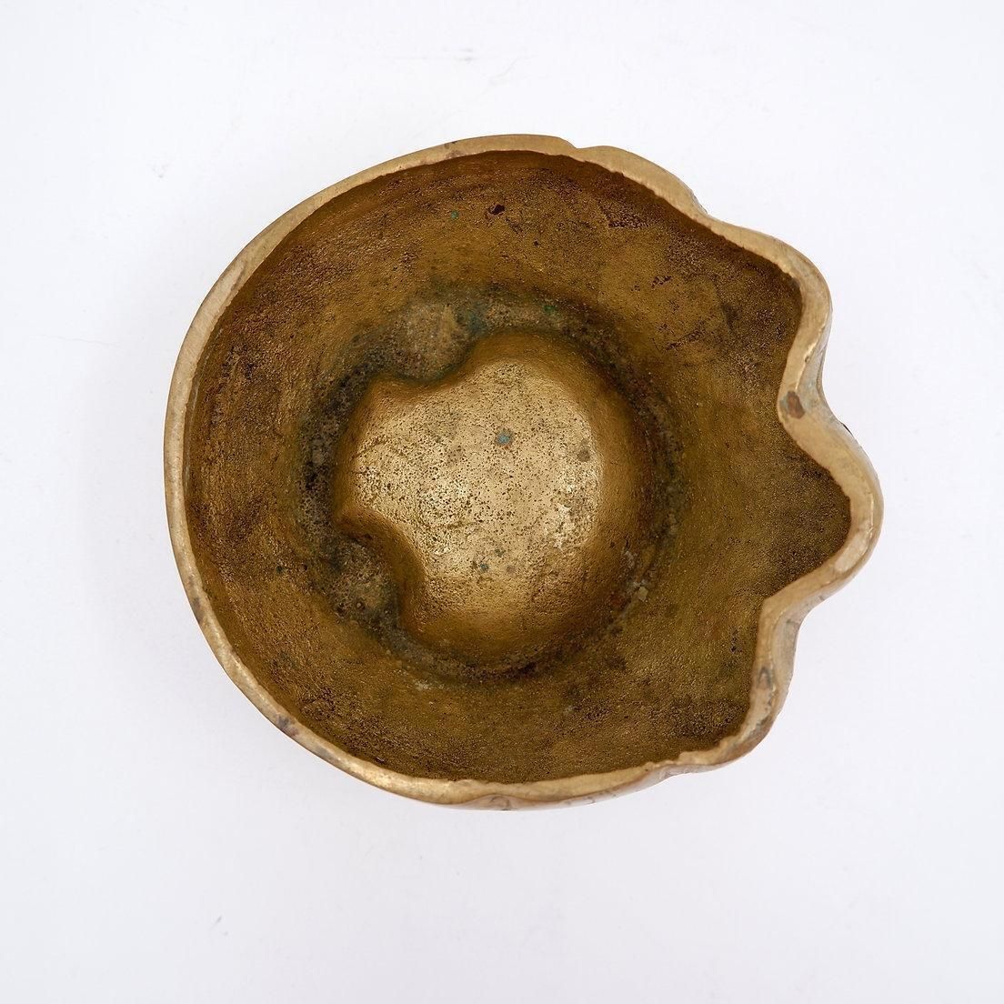 Home Decor Gilded Bronze Elephant Foot Ashtray In Style Of Nucci Valsecchi, 1970s photo