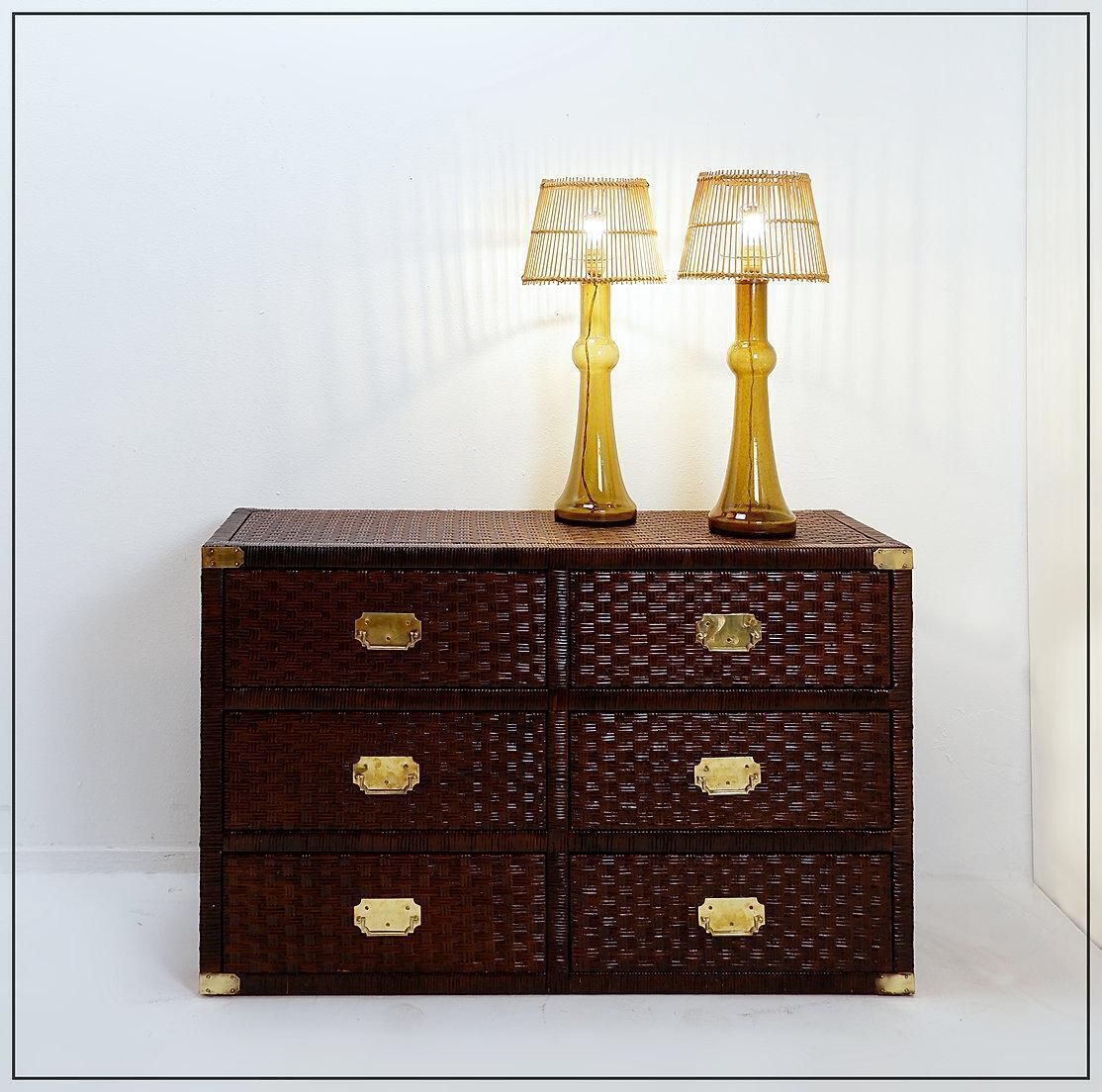 photo buy Vintage Coastal Woven Rattan Chest Of Drawers   20th