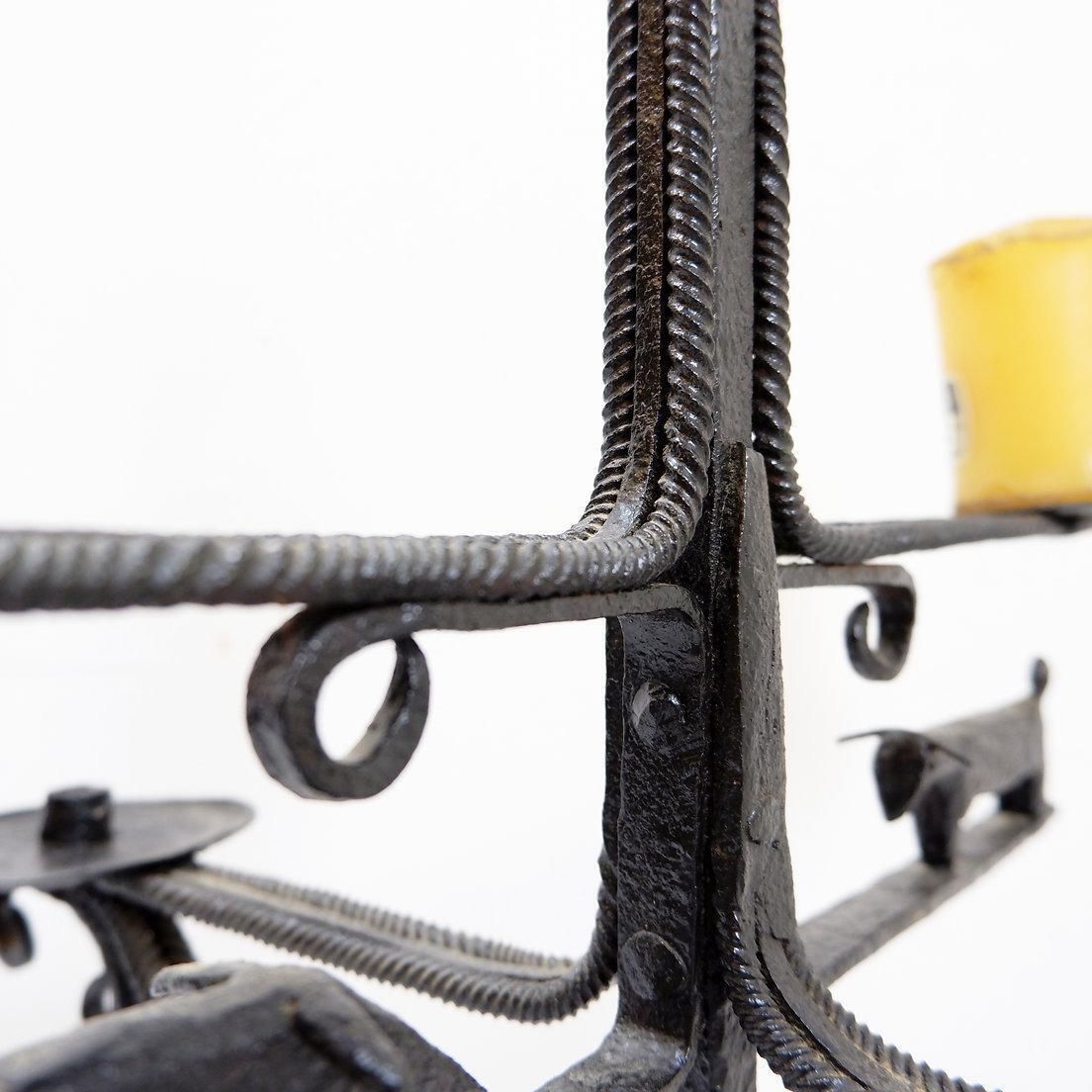 Wrought Iron Candle Holder In The "Atelier De Marolles" Style   France 20th photo buy