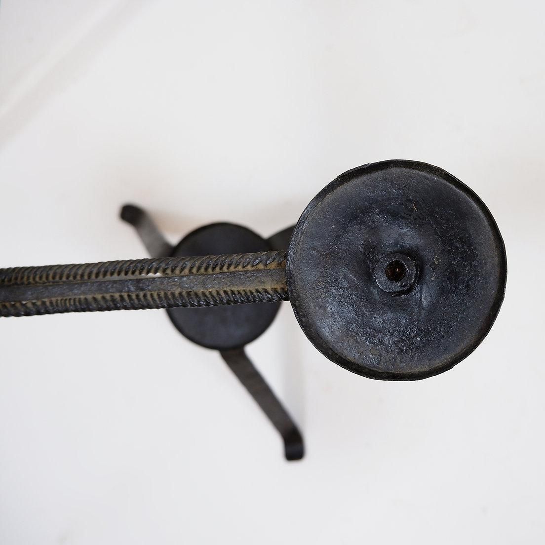 Wrought Iron Candle Holder In The "Atelier De Marolles" Style   France 20th photo vintage