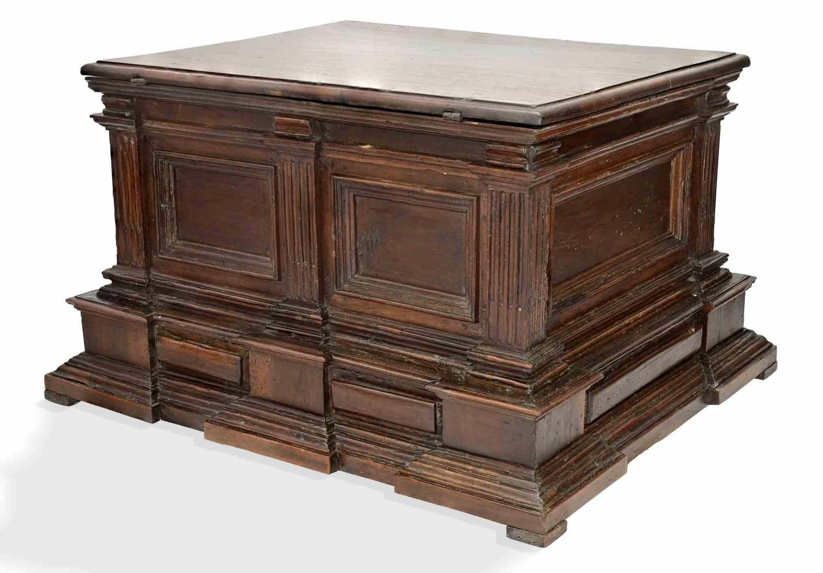 Italian Renaissance Revival Walnut Cassone (Marriage Chest), Early 19th Century photo for sale