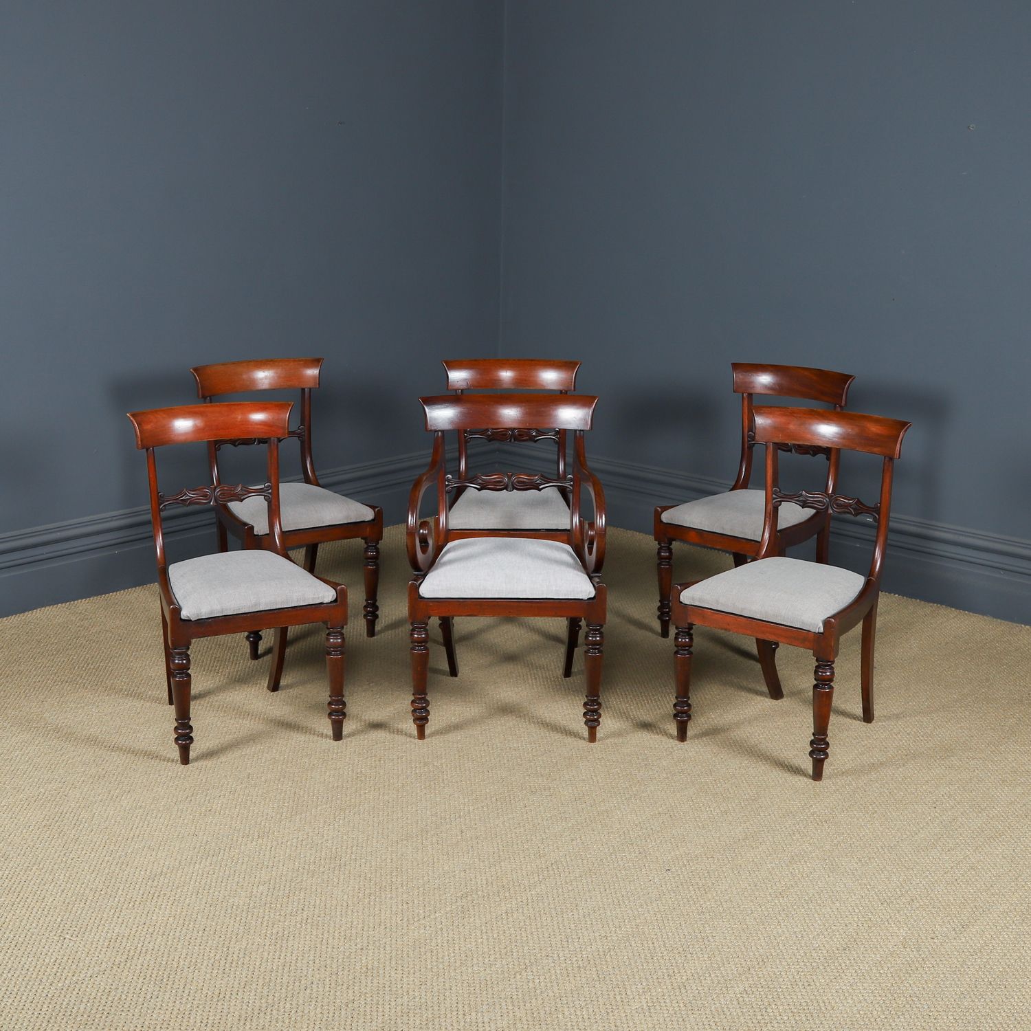 English Georgian Set Of Six Mahogany Dining Chairs (Circa 1825) photo furniture