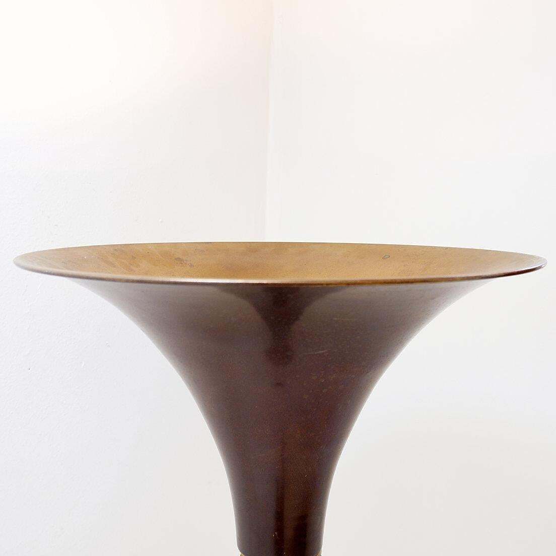 photo buy Art Deco Bronzed Metal And Brass Floor Lamp In The Style Of Pietro Chiesa, 1940s