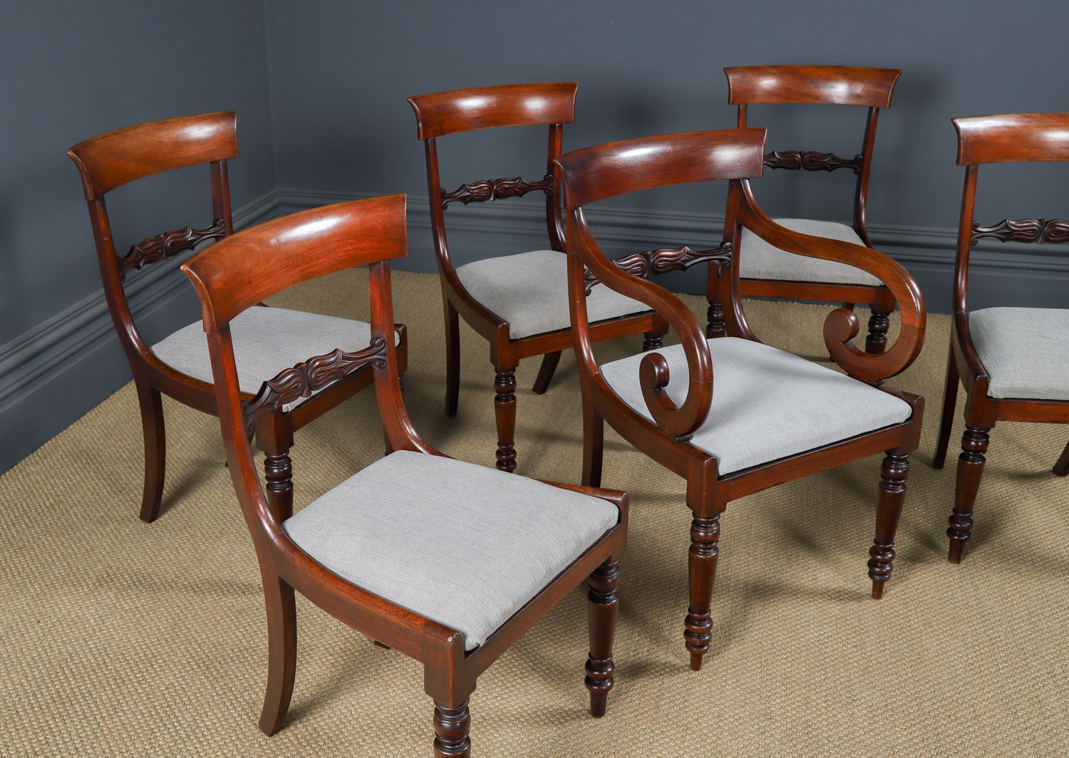 English Georgian Set Of Six Mahogany Dining Chairs (Circa 1825) photo vinterior