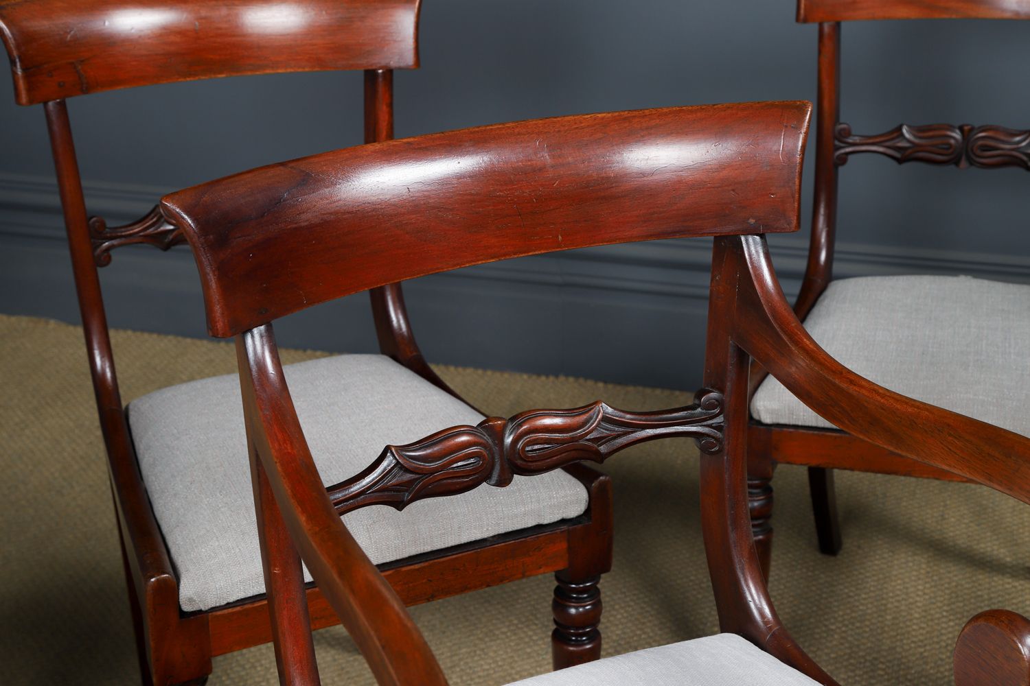 Furniture English Georgian Set Of Six Mahogany Dining Chairs (Circa 1825) photo