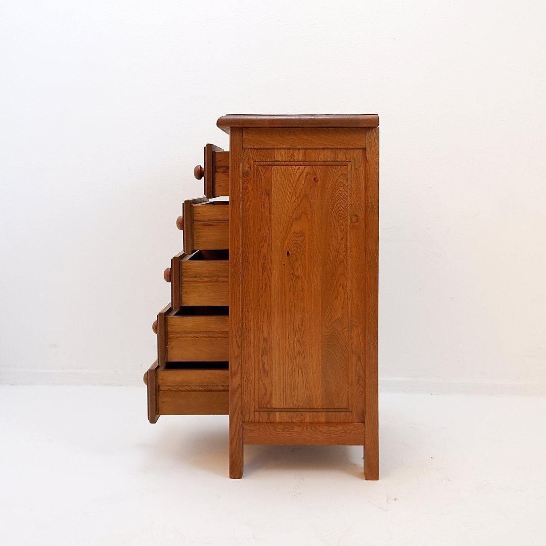 Solid Wood Campaign Chest Of Drawers, Vintage, 5 Drawers, 20th Century photo furniture