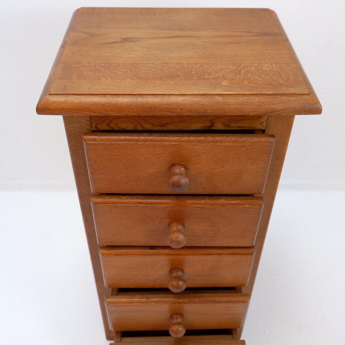 Solid Wood Campaign Chest Of Drawers, Vintage, 5 Drawers, 20th Century photo buy