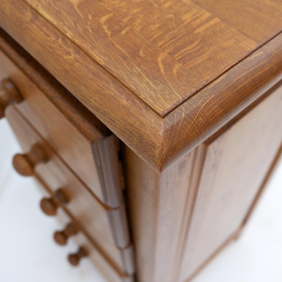 Furniture Solid Wood Campaign Chest Of Drawers, Vintage, 5 Drawers, 20th Century photo