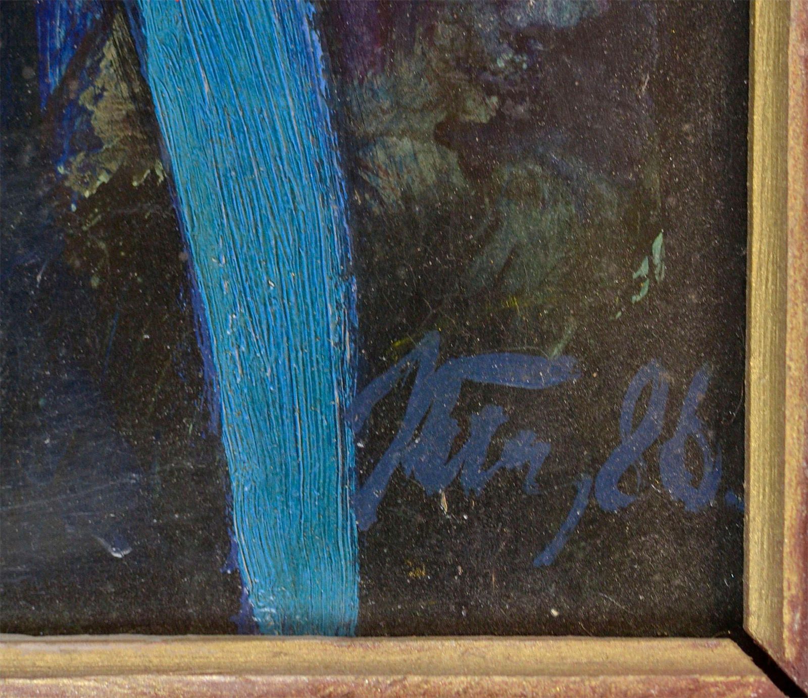 Lia Bumanehunstmans' Still Life. Oil On Cardboard. 75x85 Cm. Signed1986 photo Art