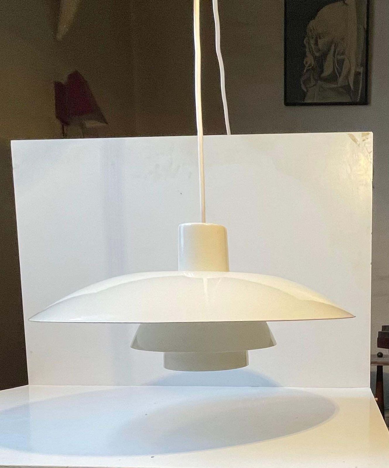 Vintage Cream White Ph4 / 3 Pendant Lamp By Poul Henningsen For Louis Poulsen photo buy