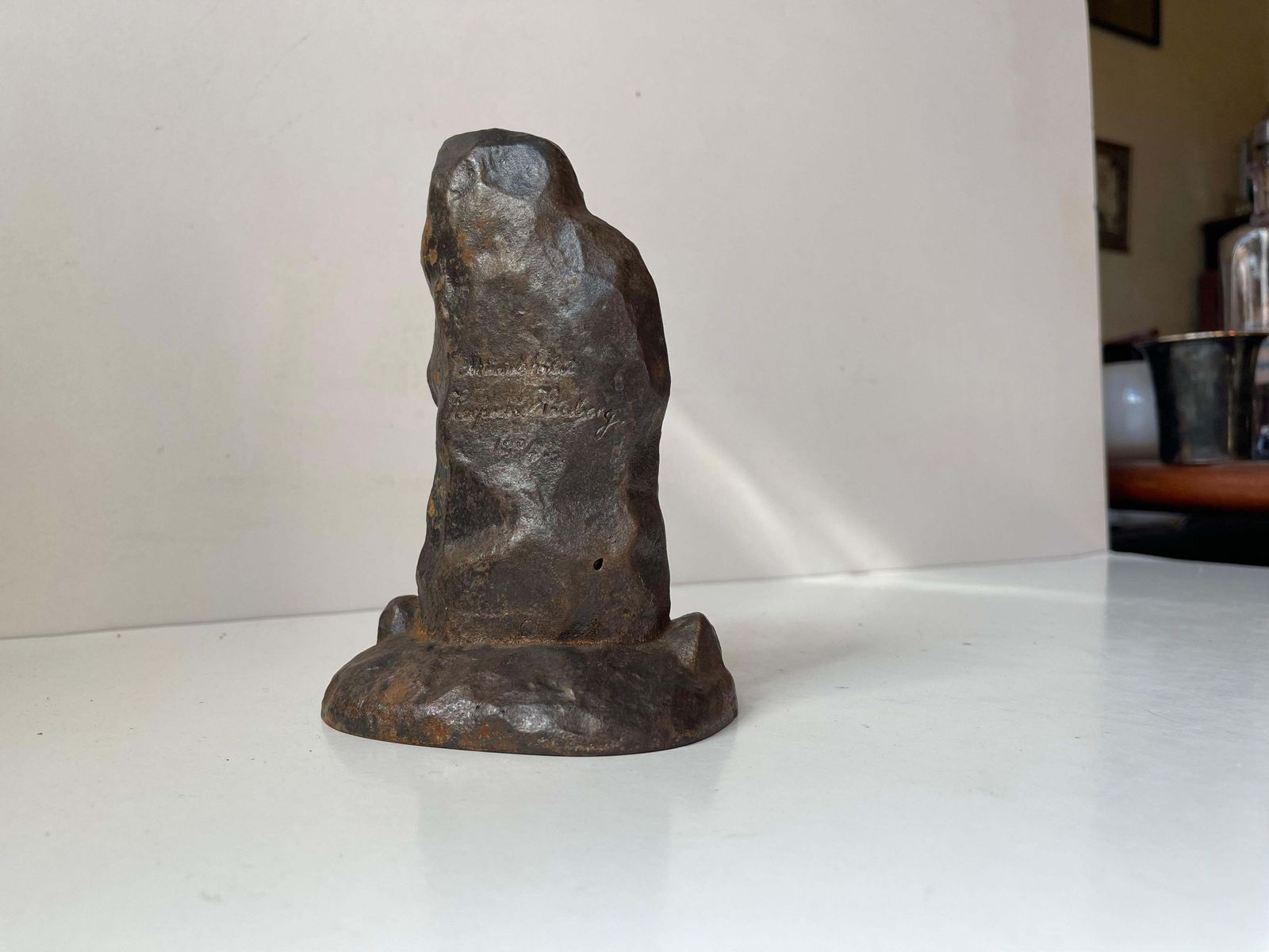 Antique Runestone Desk Ornament   Paperweight In Cast Iron, 1894 photo Home Decor