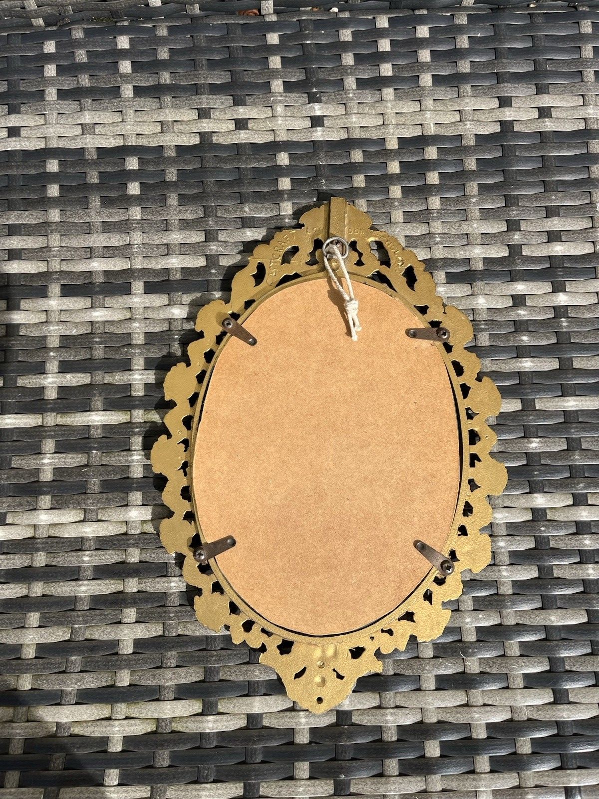 Ornate Vintage Castcraft London Gilt Metal Gold Mirror Regency Rococo Baroque photo Home Decor