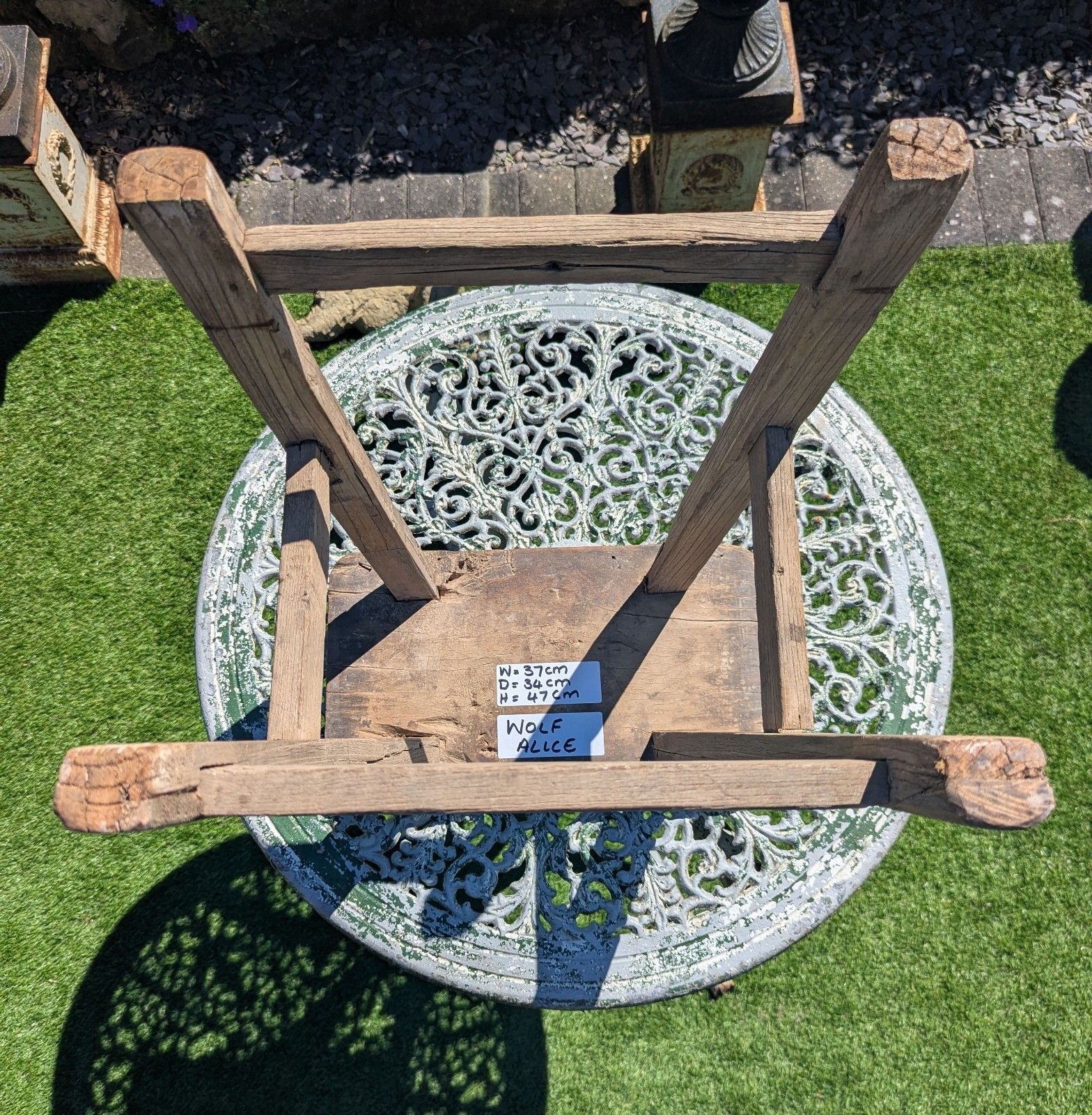 photo vinterior Table / tabouret vintage rustique en orme récupéré Wolf Alice, livraison disponible 0312