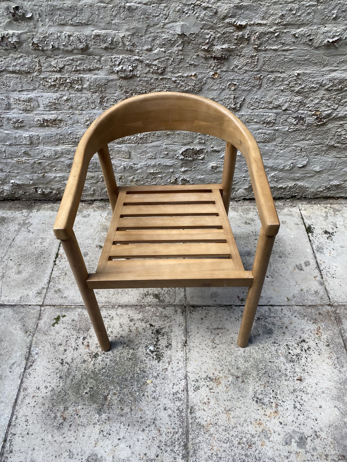 1 X Cox & Cox Wooden Deck Garden Patio Chair Curved Outdoor Dining Rrp £250 photo Garden Furniture
