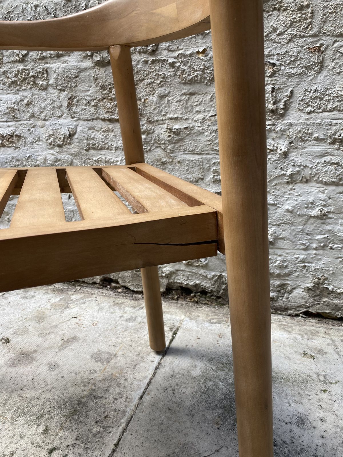 1 X Cox & Cox Wooden Deck Garden Patio Chair Curved Outdoor Dining Rrp £250 photo buy