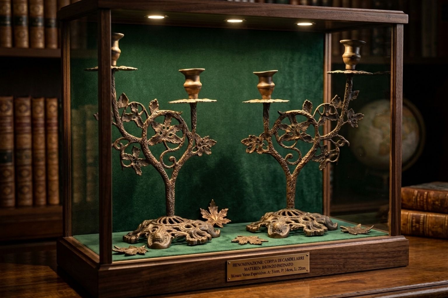 Splendida Coppia Di Candelabri Antichi   Stile Liberty / Art Nouveau