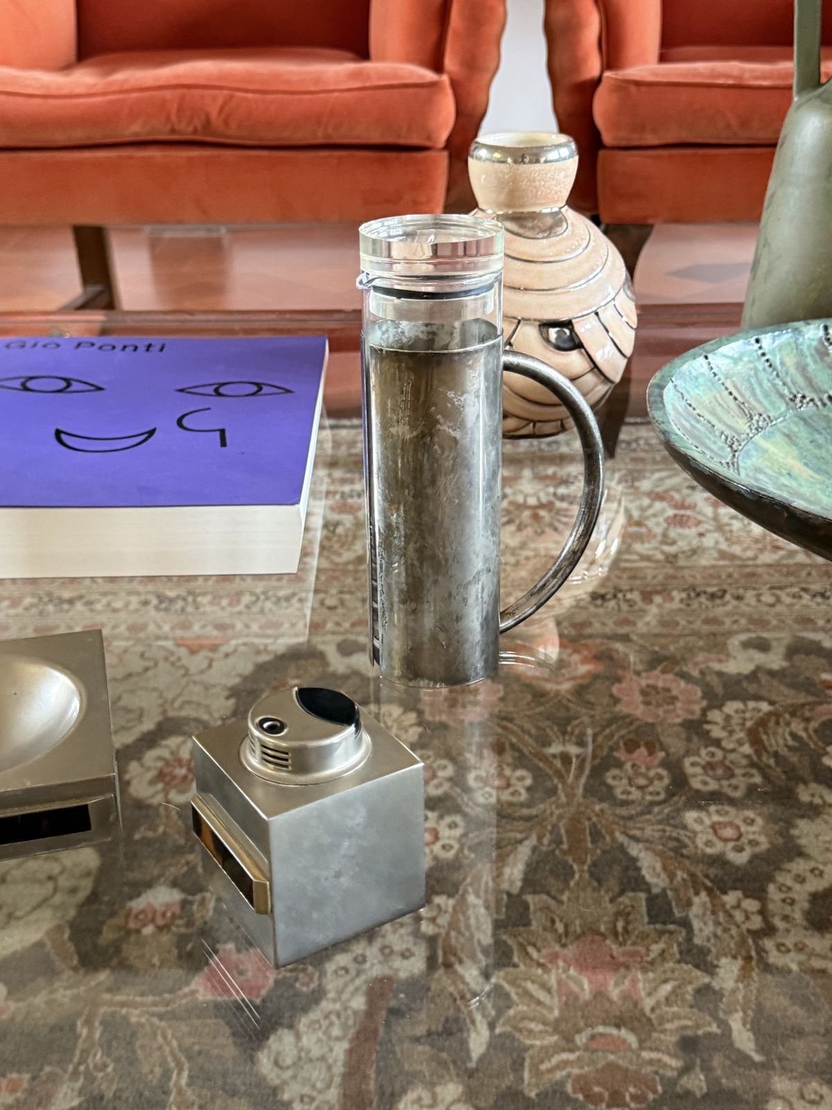 Modern Silverplated And Glass Cruet Mod. Oilvine, Lino Sabattini Italy 1970s photo Home Decor