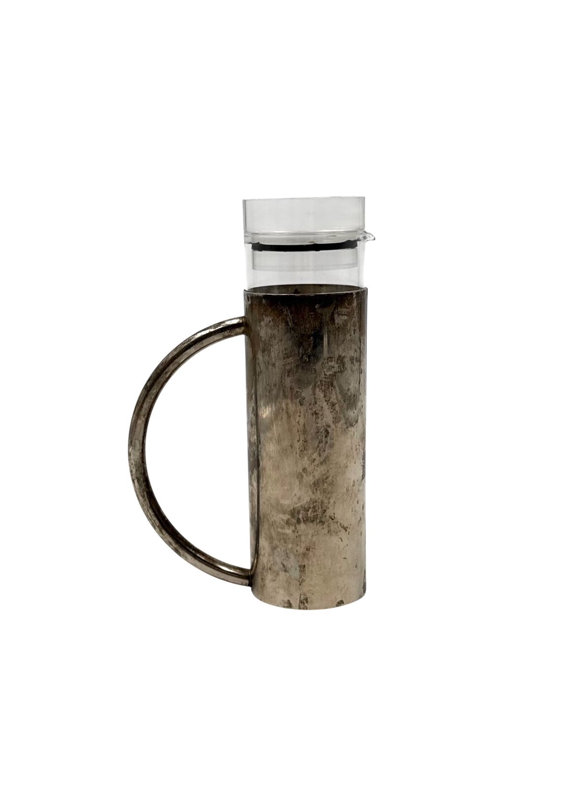 Home Decor Modern Silverplated And Glass Cruet Mod. Oilvine, Lino Sabattini Italy 1970s photo