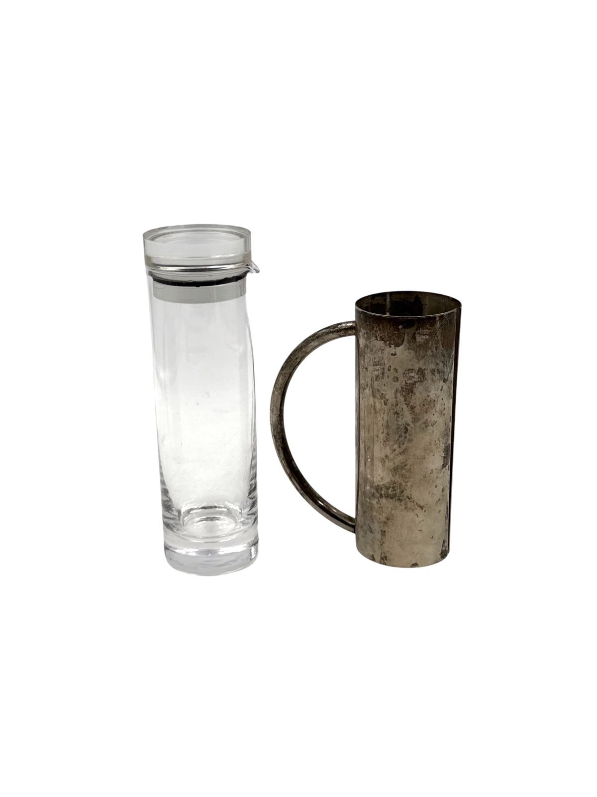 photo vinterior Modern Silverplated And Glass Cruet Mod. Oilvine, Lino Sabattini Italy 1970s