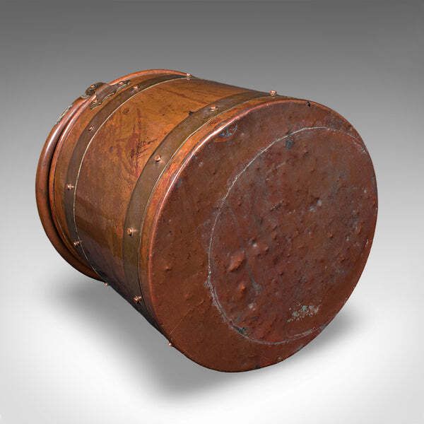 photo furniture Antique Waste Paper Basket, English, Copper, Study, Office, Cornish, Edwardian