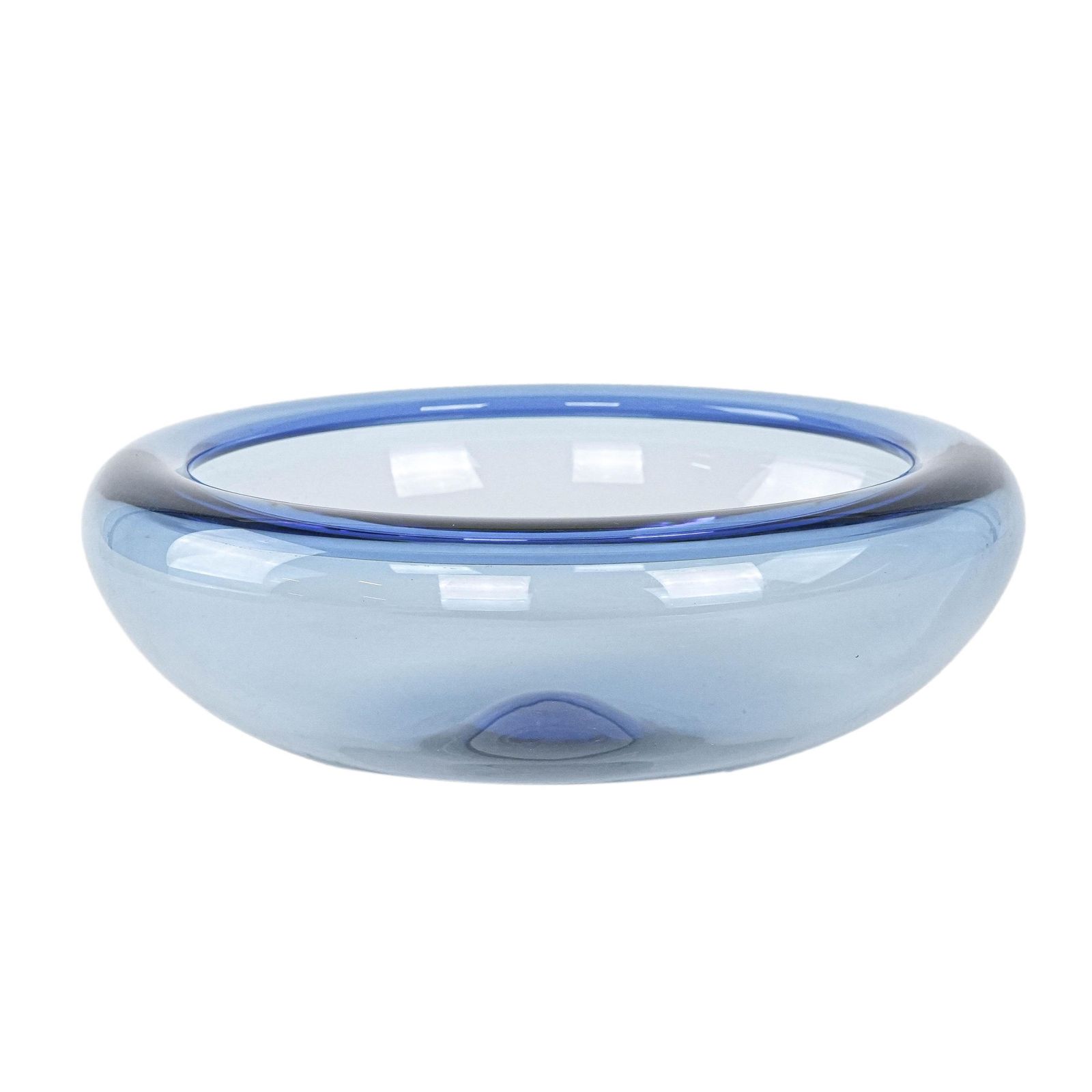 Blue Glass Bowl, Danish Design, 1960s, Manufactured By Holmegaard