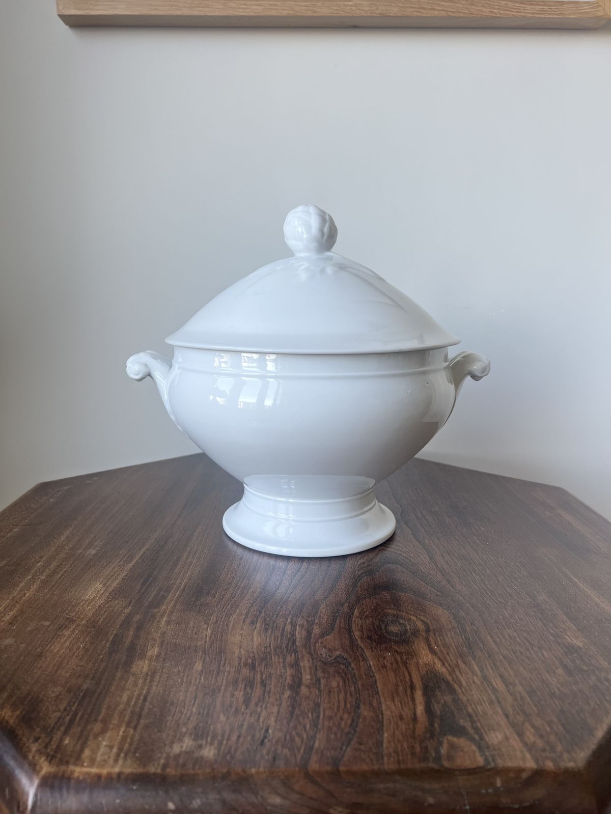 Large Vintage French Ironstone Soup Tureen / Soupière, Early 20th Century